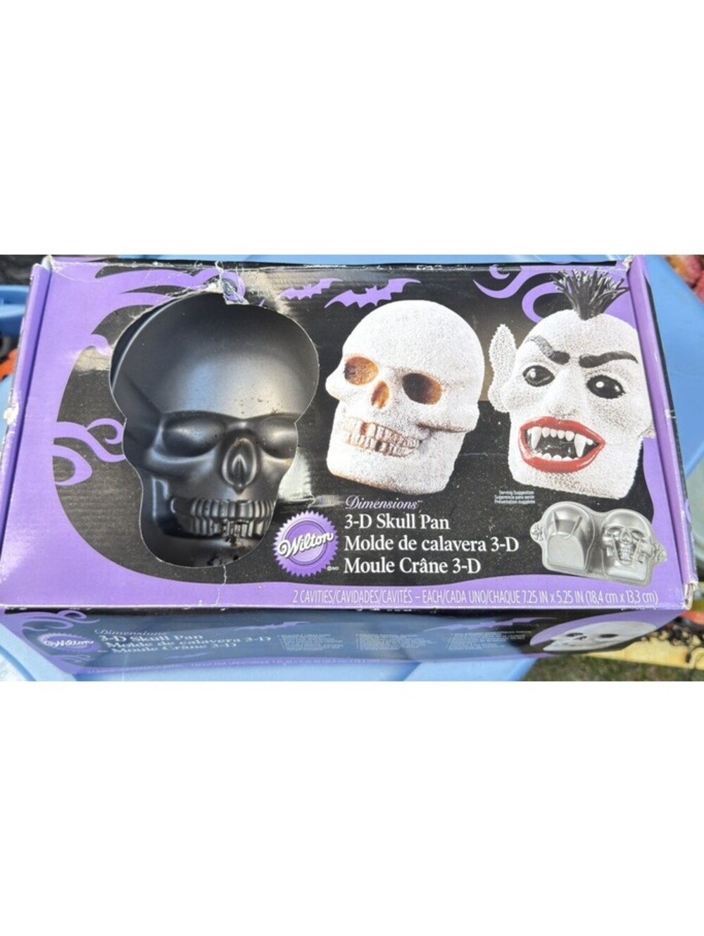 Wilton 3-D Skull Cake Pan Halloween New
